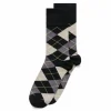 ECCO Socks-Classic Argyle Mid Cut Black