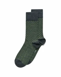 ECCO Socks-Classic Honeycomb Mid Cut Green