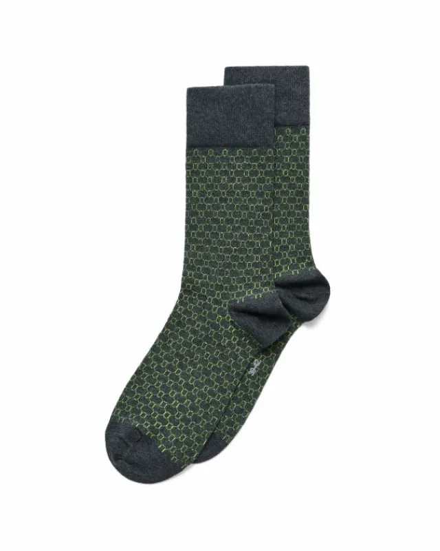 ECCO Socks-Classic Honeycomb Mid Cut Green