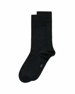 ECCO Socks-Classic Honeycomb Mid Cut Black