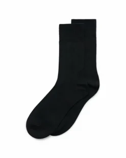 ECCO Socks-Classic Ribbed Mid-Cut Black