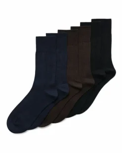 ECCO Socks-Classic Ribbed Mid-Cut Black