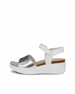 ECCO Sandals-FLOWT WEDGE CORK White