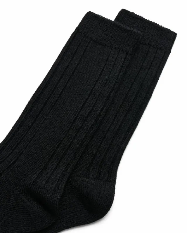 ECCO Socks | Socks-Hygge Ribbed Mid-Cut Black