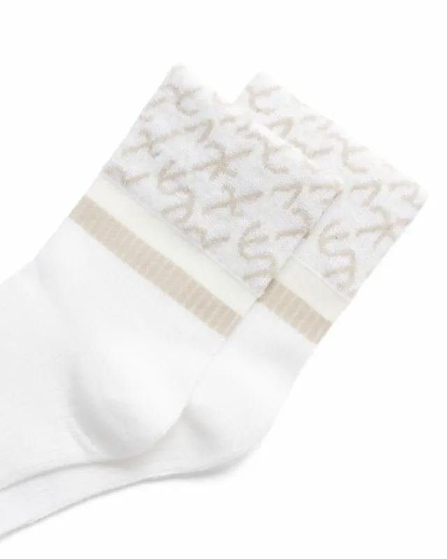ECCO Socks-Vibe Wave Ankle-Cut White